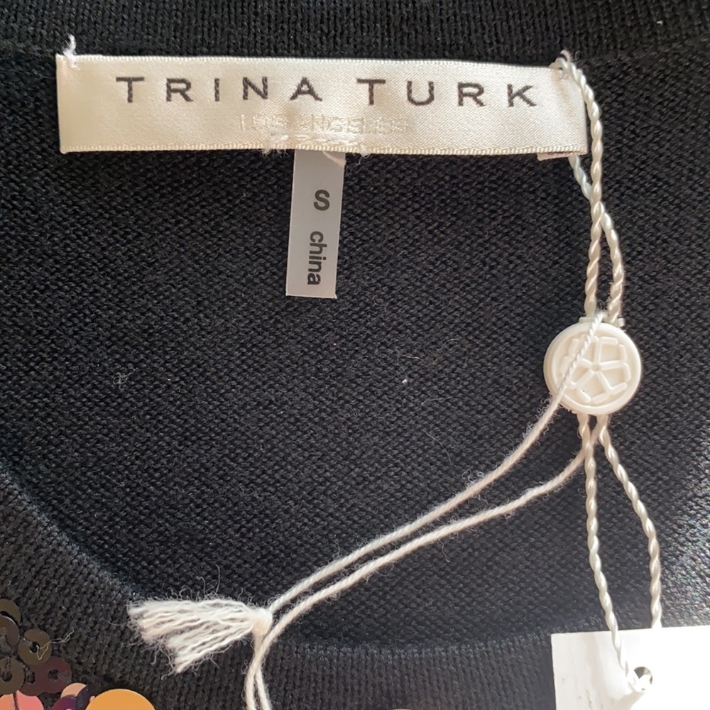 ⭐HOST PICK⭐ Sparkly Trina Turk Dynasty Sweater Sz S - Picture 7 of 8